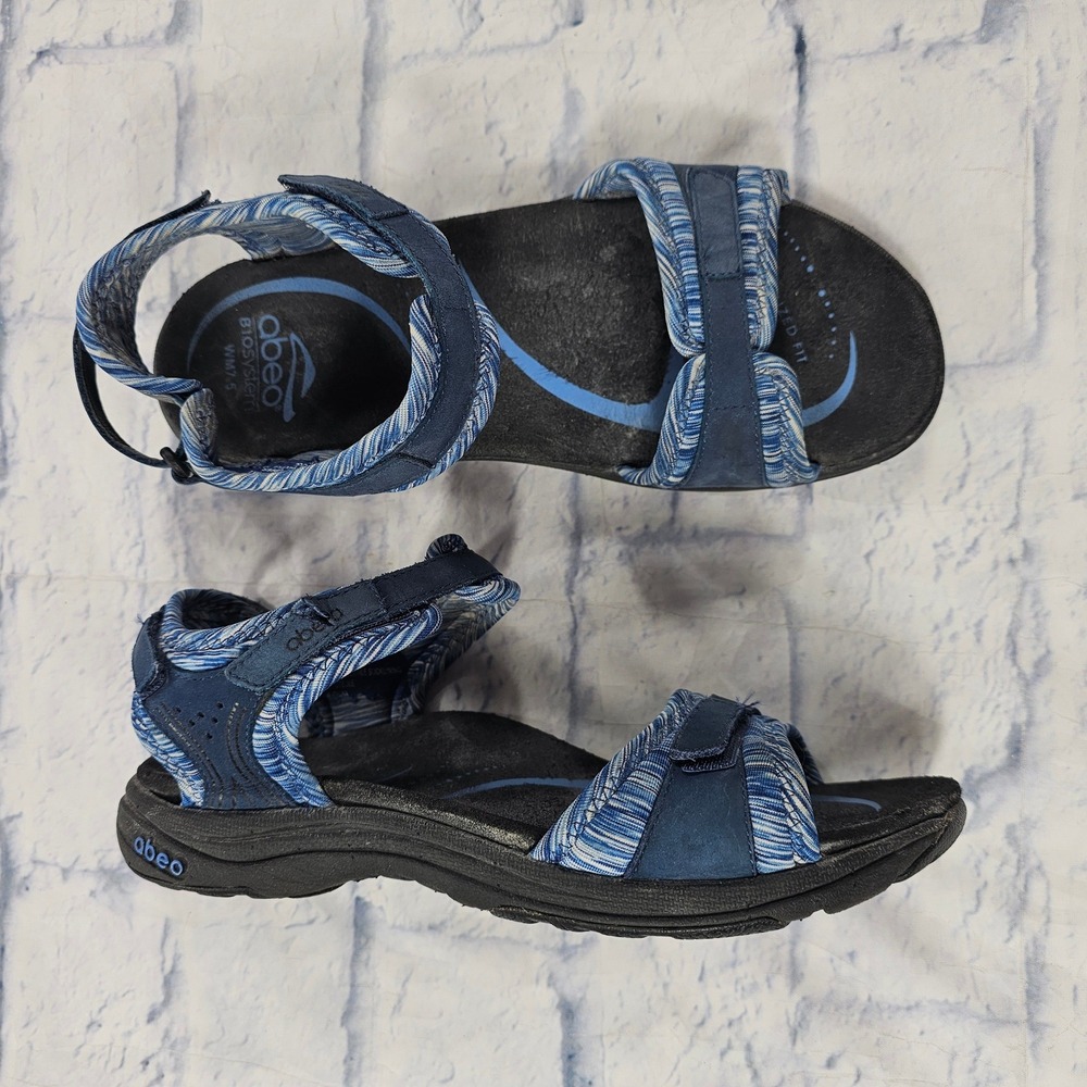 ABEO Goleta Sandals Women 7.5 Blue Violeta Orthotic Sporty Walking Strappy